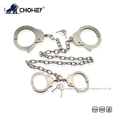 Nickel Plated Carbon Steel Handcuffs And Legcuffs 2 in 1